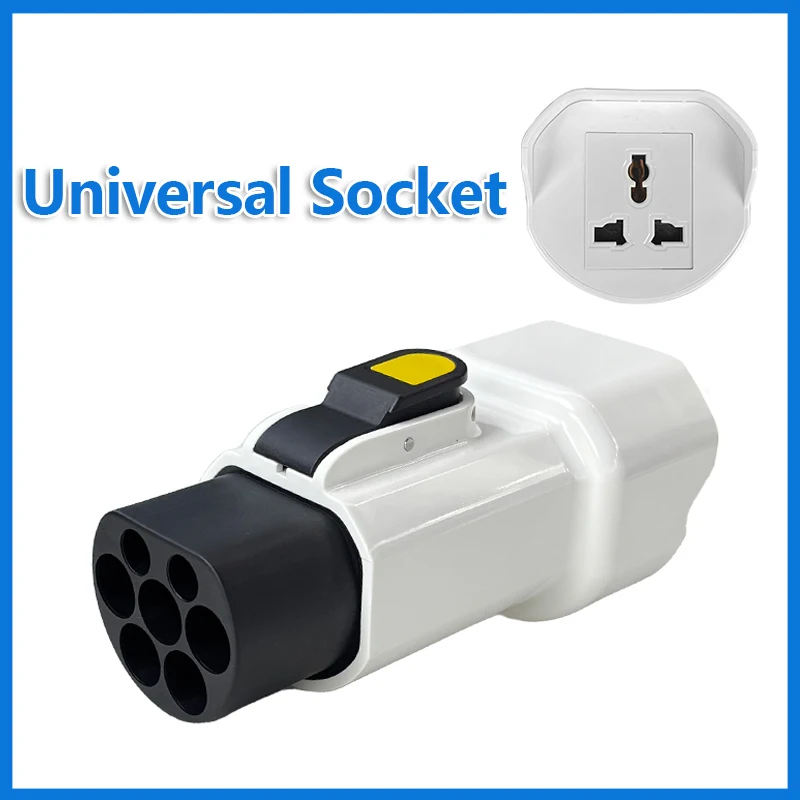 EVqiaoyi 220V Type 2 mannelijke stekker naar Schuko-aansluiting, EV-auto-accessoiresconnector voor Type2-laadstations, oplaadscooters