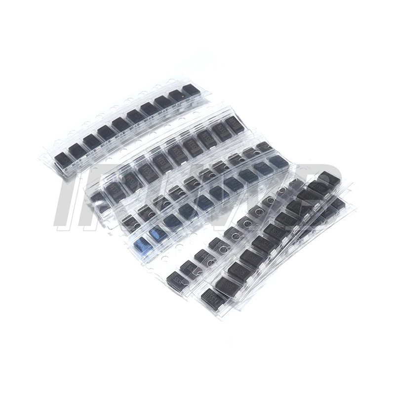 90PCS Rectifier Diode SMD Schottky Diode Kit 1N4007 1N4001 1N4004 SS14 SS24 SS34 SS16 SS26 SS36 image 5