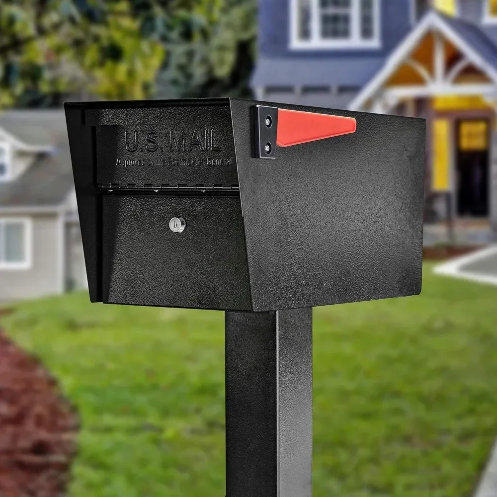 7506 Mail Manager Curbside Locking Security Mailbox, Black,Large