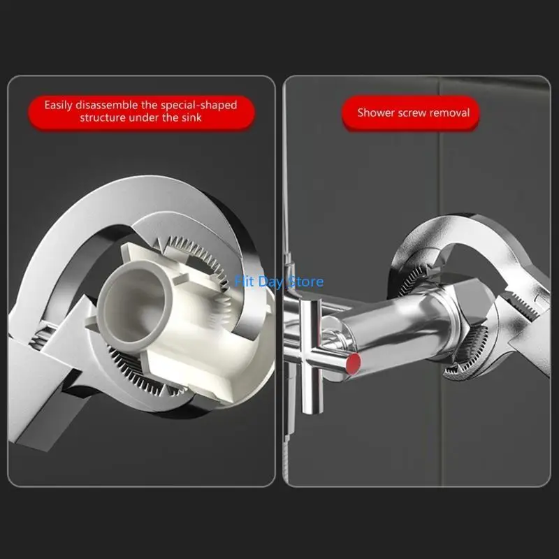 F92C Adjustable Faucet Wrench for Tight Space Under Sink Wrench Faucet Tool Multifunctional Sink Plumbers Wrench for Bathroom