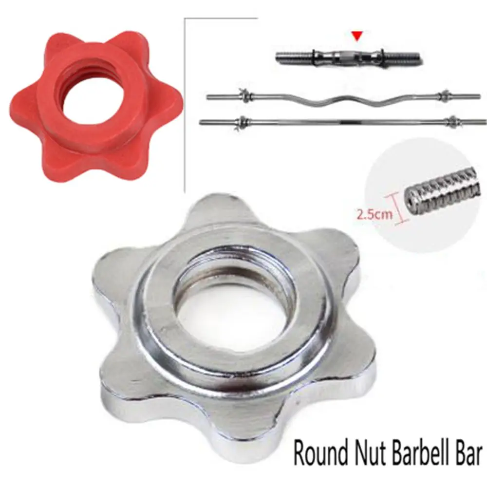 Solid Steel Weight Lifting Accessories Clamps Dumbell Fixed Dumbbell Spin-lock Collar Screw Hexagon Nut Barbell Bar Dumbell Nut