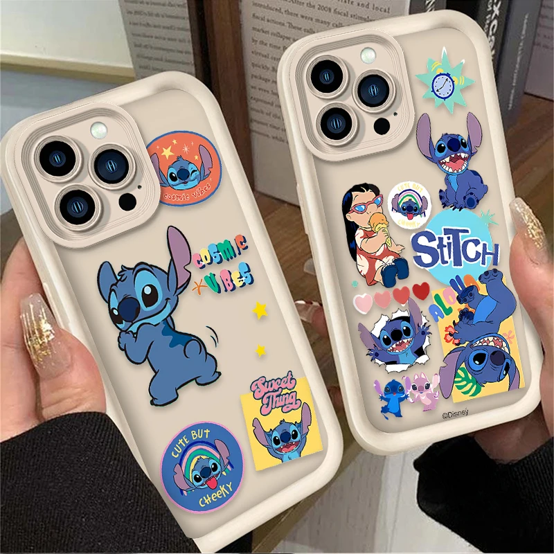 Disney Stitch Shake Love Case For iPhone 16 15 14 13 12 11 Pro Max X XS X S Max XR SE 2020 7 8 Plus Shockproof Silicone Cover