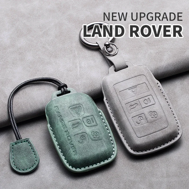 Car Key Case Protector Full Cover For Land Rover Discovery Range Rover Evoque Velar Sport Auto Inter Accessories Sheepskin Grain