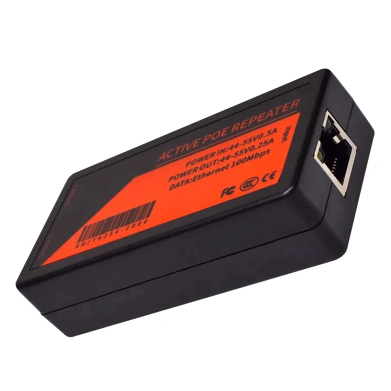 1pc PoE Extender 2 Port 100Mbps for Poe Camera with IEEE 802.3af Standard Port Max Extend 120m Transmission for Ip Camera
