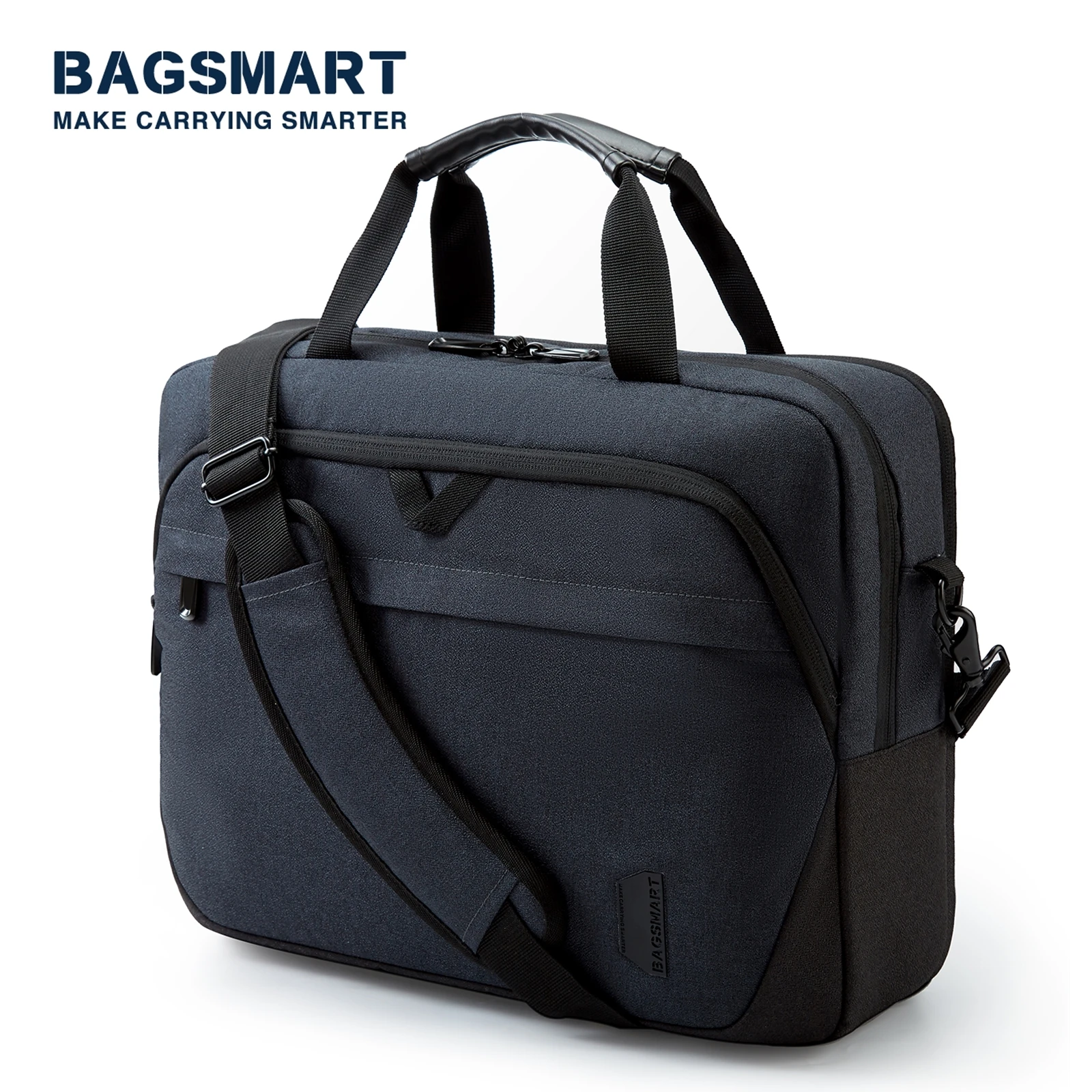 BAGSMART Briefcase Men Handbag 15.6/17'' Business Laptop Bag Lockable Computer Bag Water-Repellent Shoulder Messenger Men's Bag