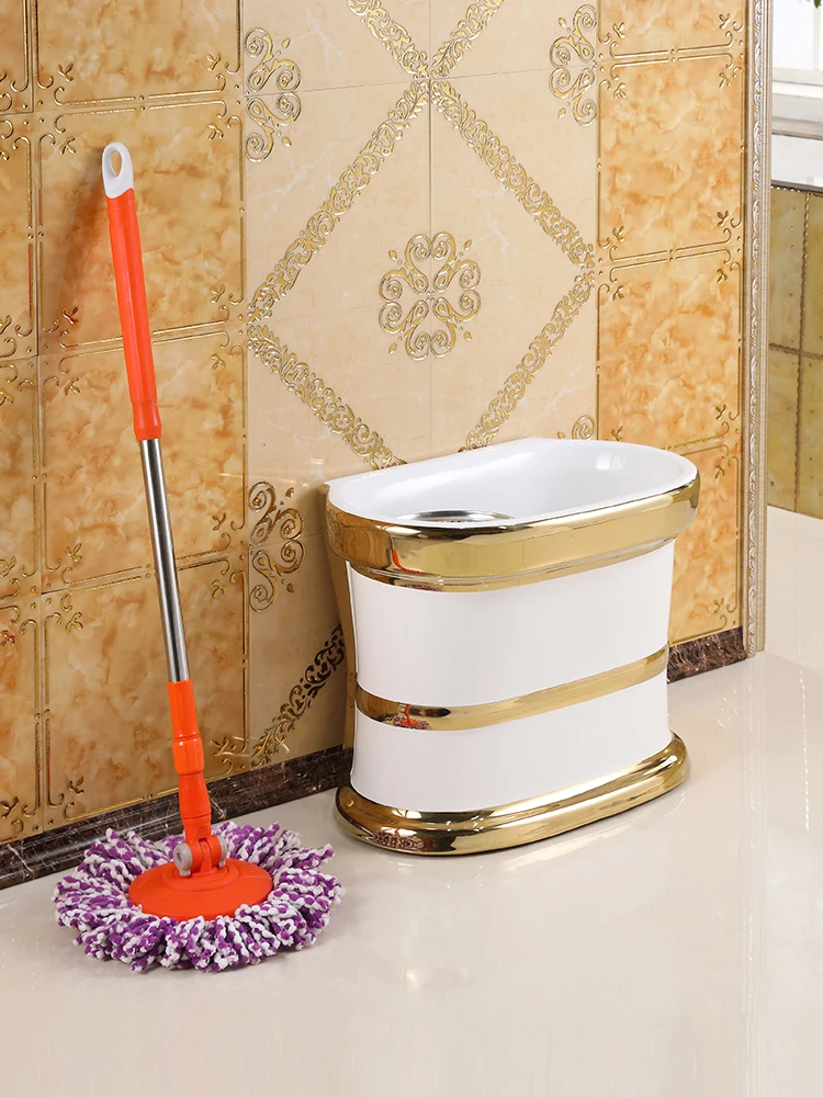 Balcony: Golden mop pool, ceramic mop pool, automatic drainage wash, with dual drive rotation