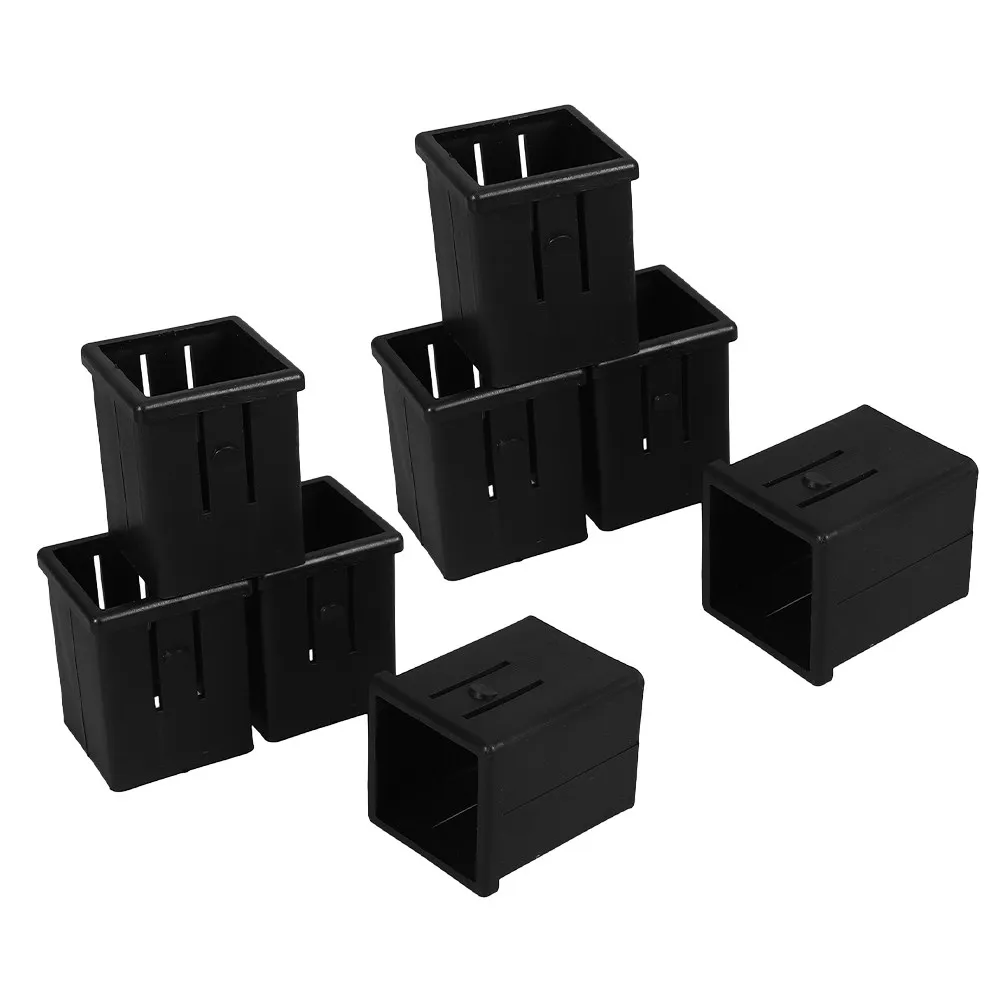 8Pcs Hollow Square Tube Insert Sleeve Converter Stable Fit for Fitness Equipment Exercise Machine Tubing Sliding Isolation
