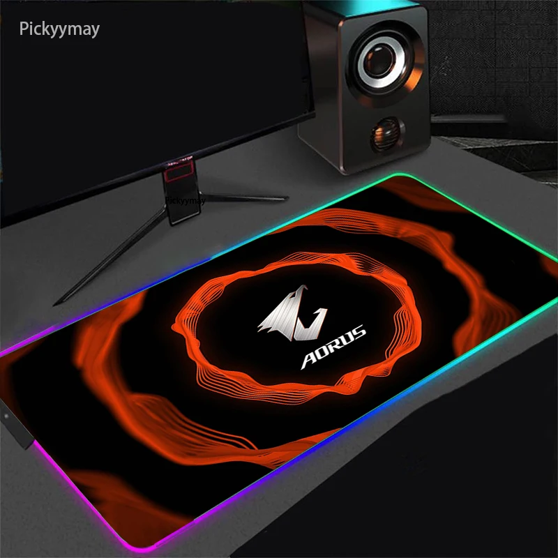 

Mouse Pad RGB Aorus Gaming LED Large 900x400 Mousepad Gamer Computer Desk Mats XXL Rubber Carpet With Backlit Play CS GO LOL