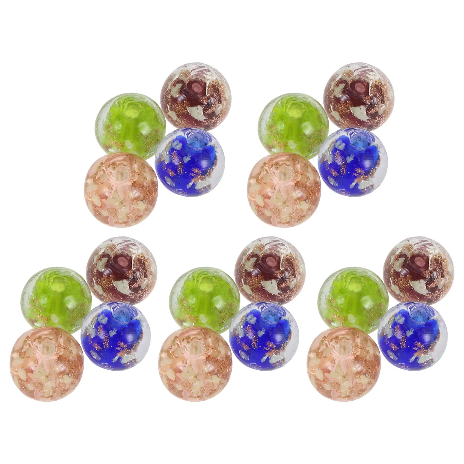 20Pcs 10mm Night Light Glass Beads DIY Craft Making Mixed Colors Smooth Surface Bright Colors Well Packed Beads