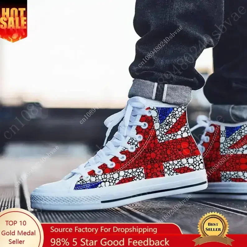 

British High Top Shoes Mens Womens Teenager Sneakers Canvas High Quality Outdoor Daily Sneaker Custom Made Couple Shoe