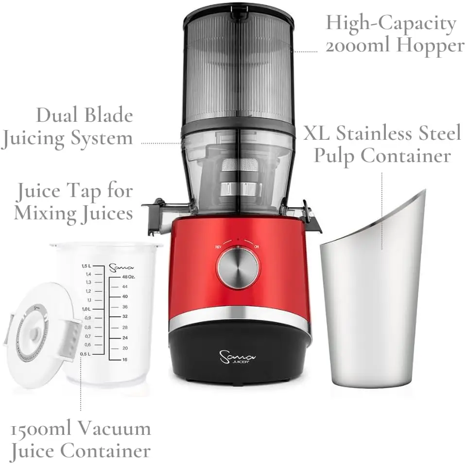 Self Feeding Batch Juicer 3 Days of Cold Press Juicing Effortlessly Most Convenient Juicer with Autopilot Configuration Large