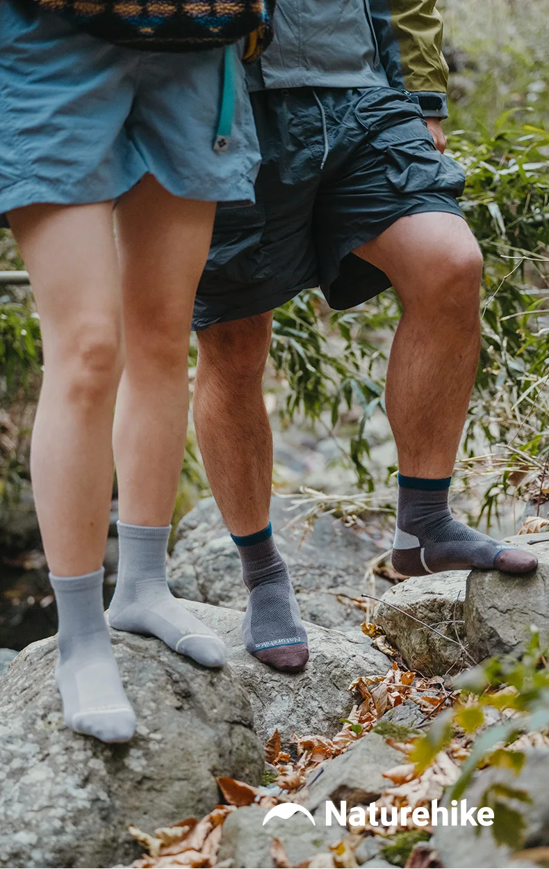 Naturehike Wandersocken für Herren und Damen, mittelhohe, rechtwinklige, schnell trocknende Trekking-Socken, leicht, feuchtigkeitsableitend, atmungsaktiv – Detail 14