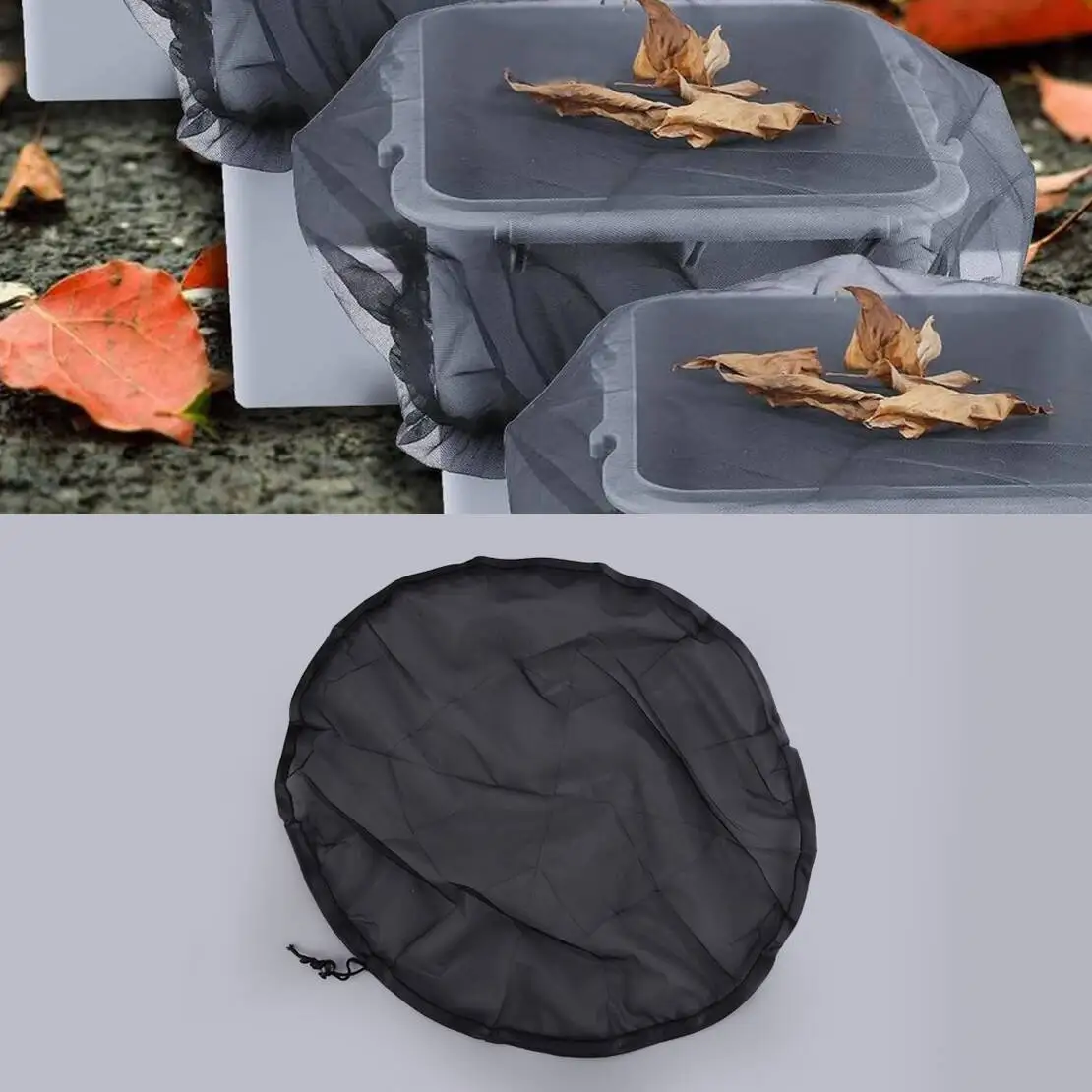 120cm Rain Barrel Net With Cord Water Collection Bucket Foliage Mesh Screen Cover Protector