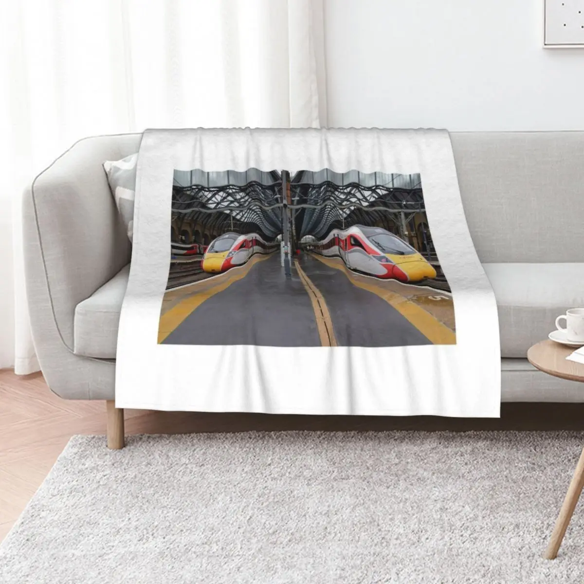 LNER Azuma trains at Kings Cross Throw Blanket Warm Blankets Sofas Of Decoration warm winter decorative Decorative Sofa Blankets