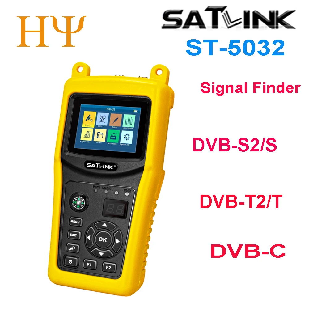 Satlink ST-5032 Цифровой измеритель спутникового сигнала от 950 до 2150 МГц Измеритель силы сигнала ЖК-экрана Прибор для поиска звезд