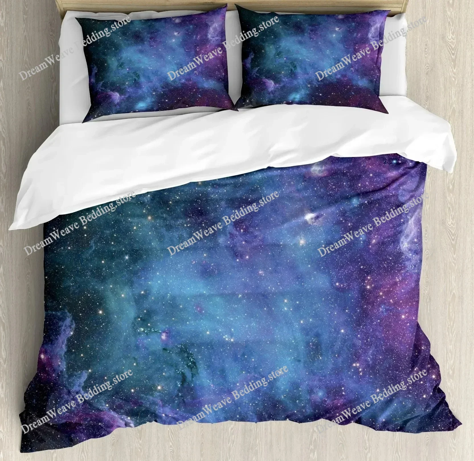 

Galaxy Duvet Cover Queen Colorful Starry Bedding Set Outer Space Comforter Cover Sky Light Printed Bedspread for Kids Dark Blue9