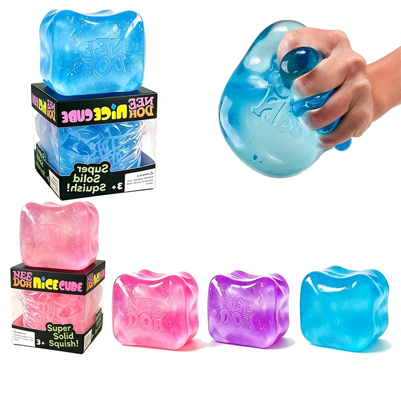 Needoh Nice Cube Sparkle Jelly Berg Gigante Sensorial 7.5cm 5.5cm Mini Baby Teenie Brinquedo Anti-Estresse de Recuperação Lenta