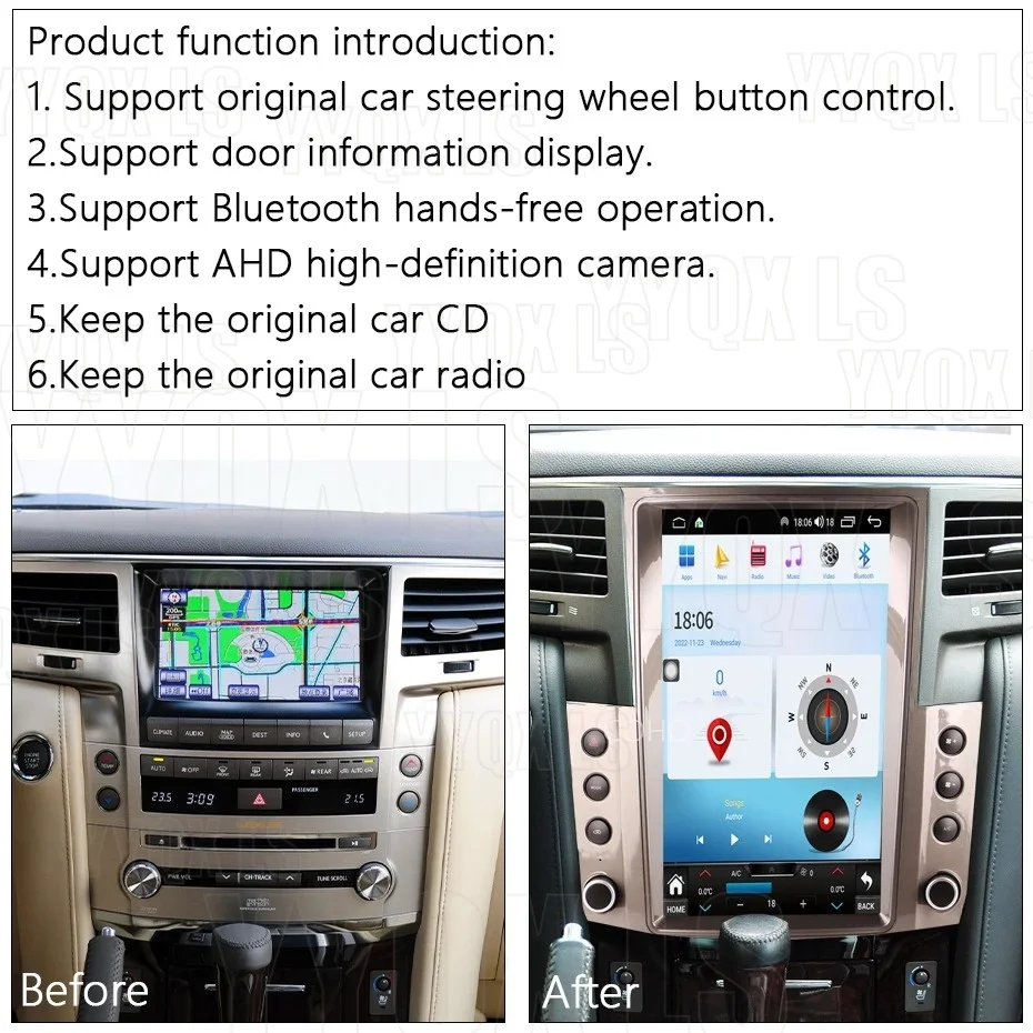 

LSH For Lexus LX570 2007-2015 Car Radio Multimedia Player Video GPS Navigation Auto Carplay DSP Stereo Host Screen Bluetooth
