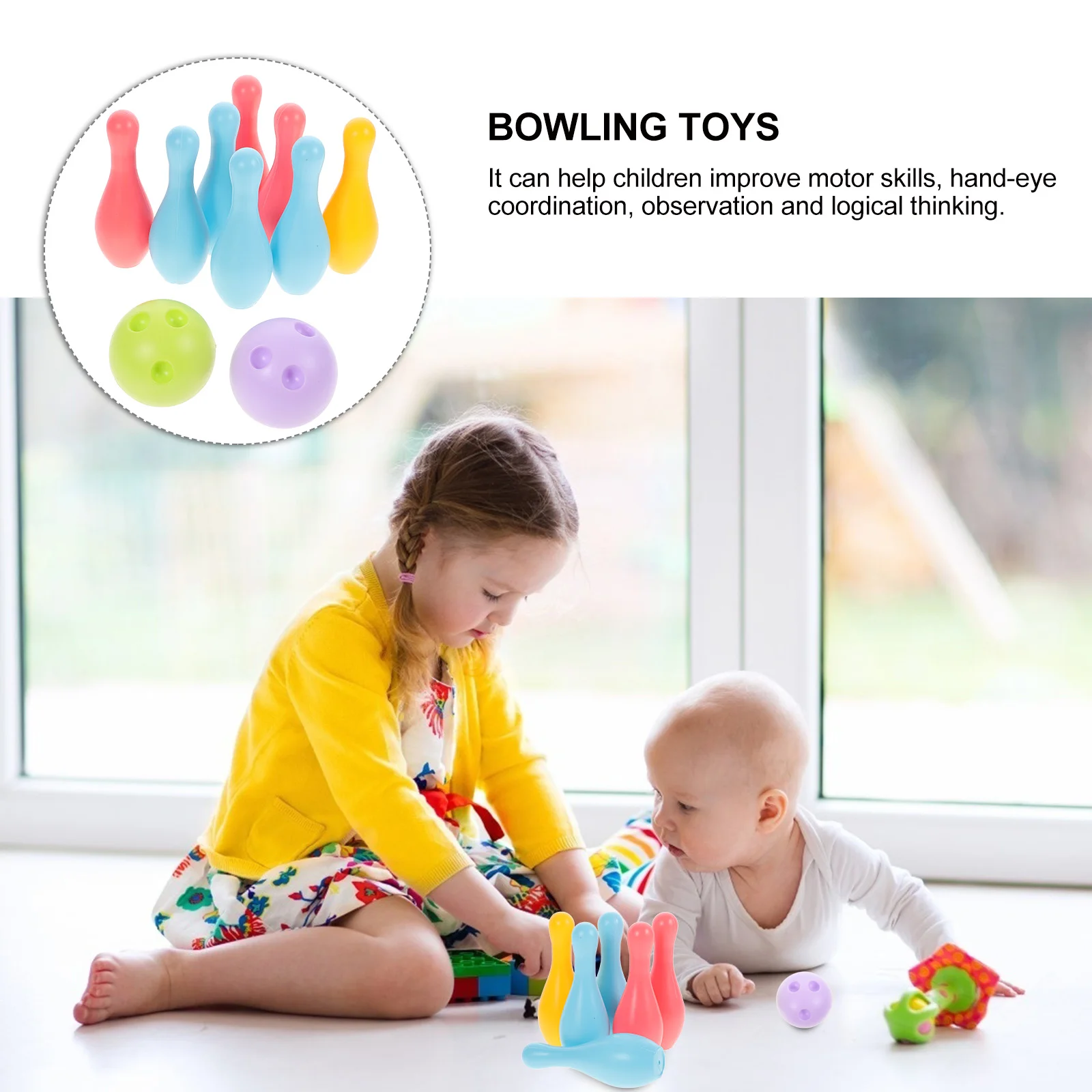 Bowling Early Development Toy Kids Outdoor Playset Infant Toys Children Toddler