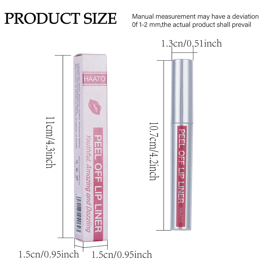 Rossetto strappabile Lip Liner Smalto labbra Impermeabile a lunga durata Non sbiadisce Lip Contouring Lip Rimpolpante Rossetto opaco Tazza antiaderente