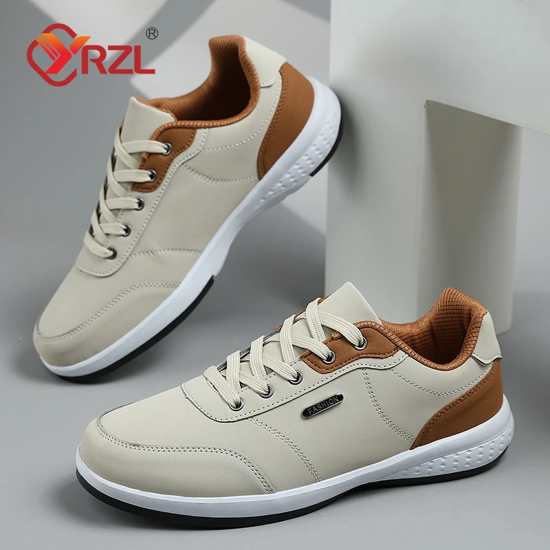 

YRZL New Men Running Shoes Spring Autumn Male Sneakers Anti-slip Men's Walking Shoes Lightweight Lace Up Soft Casual Shoes Man