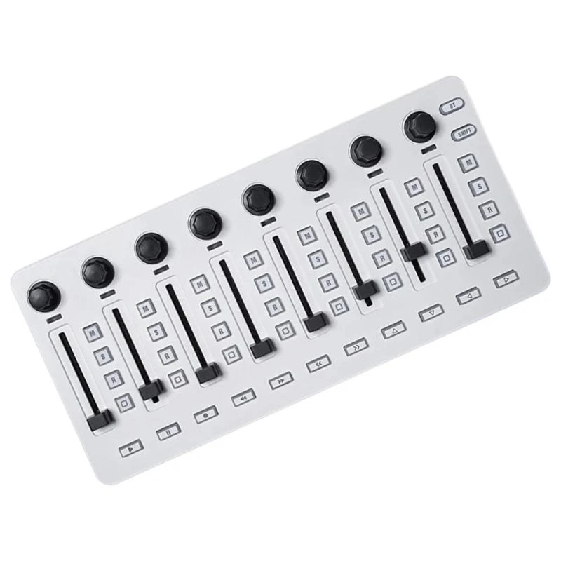 

Wireless MIDI Controller Mixer Mute, USB Midi Keyboard Controlador Mixing Console 43 Backlit Button, 8 Channel Faders