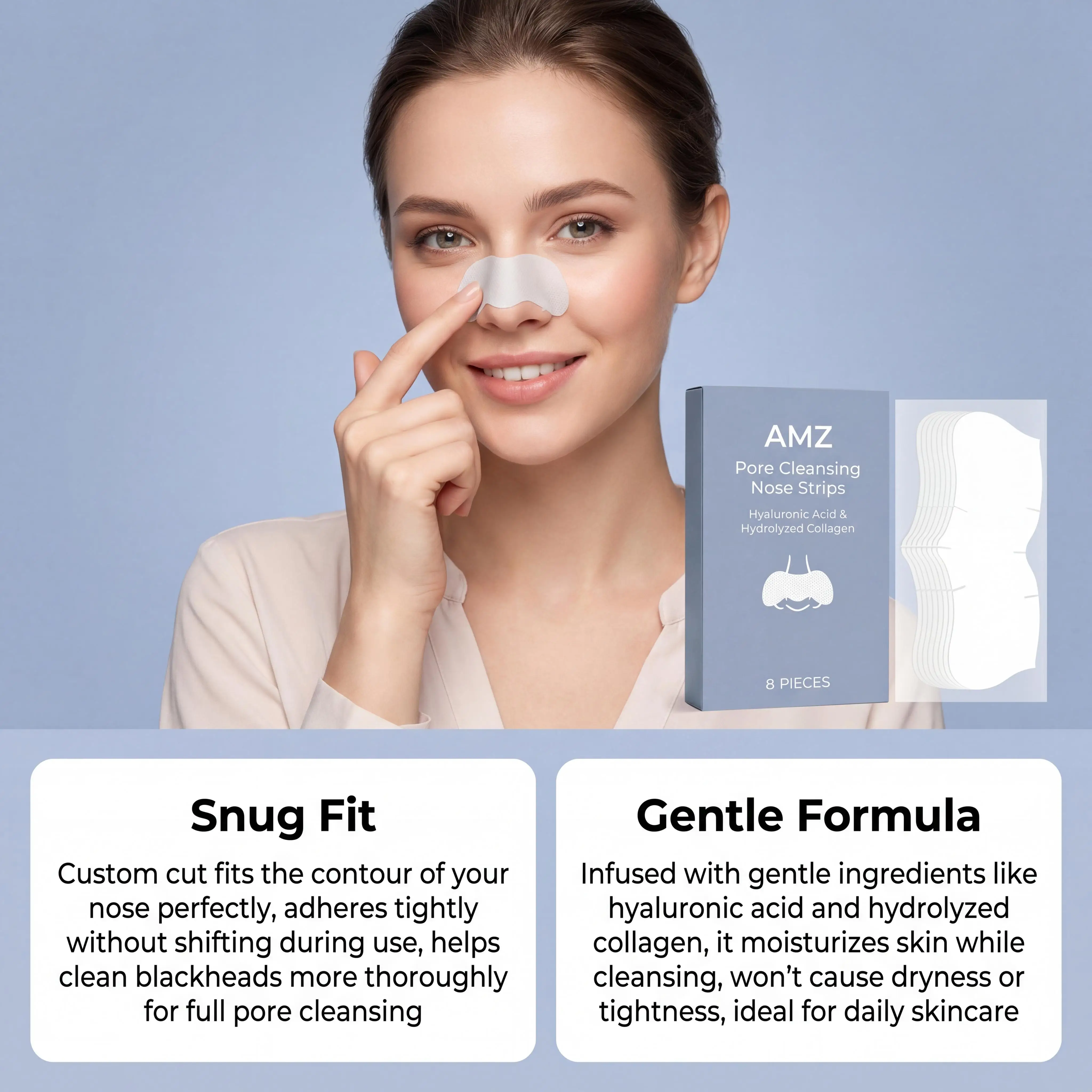 Hydrocolloid Nose Cleansing Strips Deep Pore Cleaning Remove Blackheads Long Lasting Oil Control Brightening Pore Repair Care