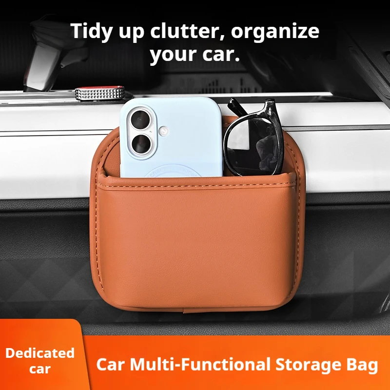 

Universal Multifunctional Car Storage Bag Adhesive Storage Bag for Cell Phones and Keys - Removable Car Interior