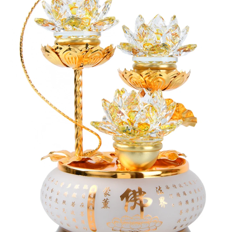 Crystal Lotus Lamp Lamp for Buddha Worship Household Plug-in Buddha Front for Guanyin Colorful Buddha Hall Lamp Buddha