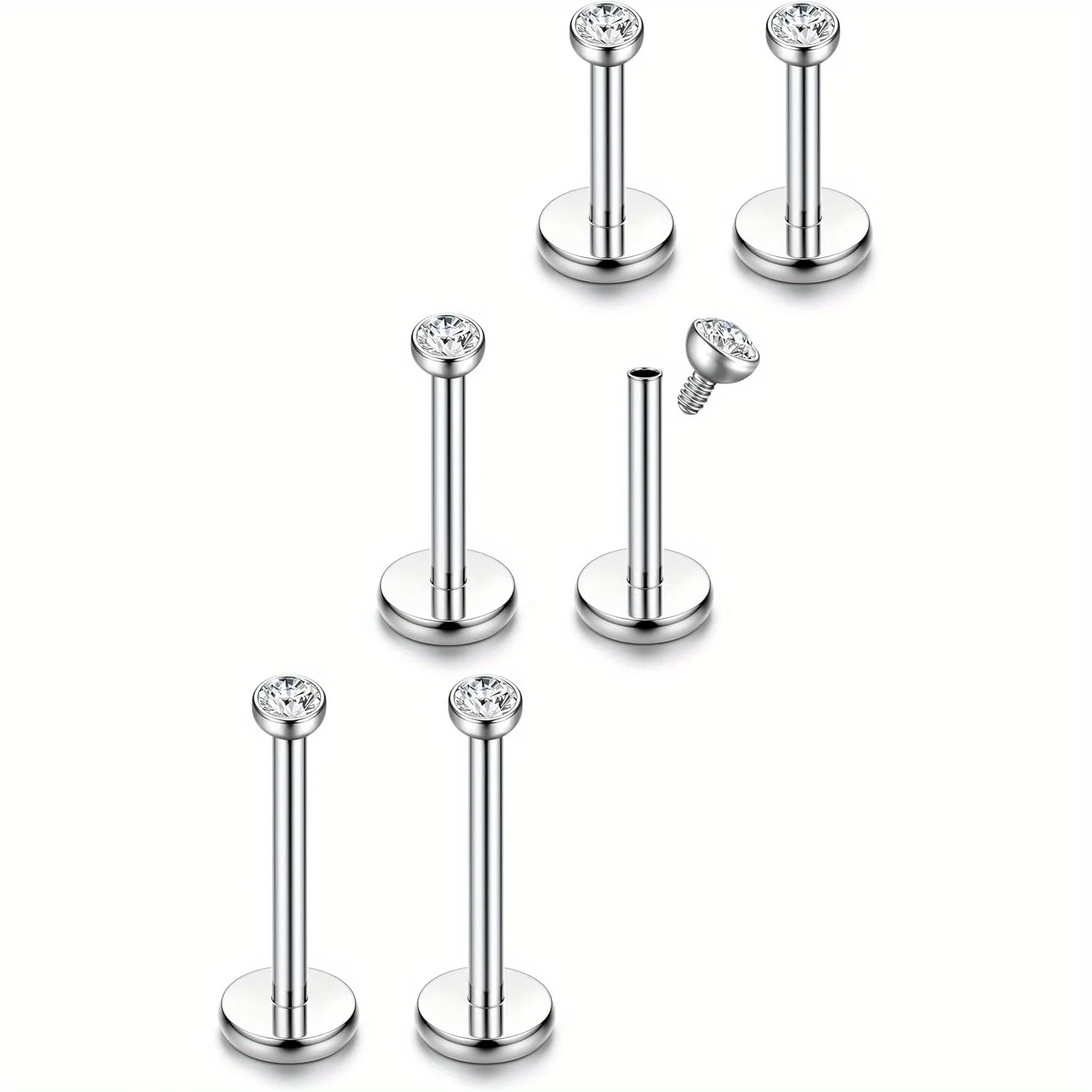 Drperfect 20g 6-10mm Edelstahl Lippen ringe Nasen stecker Piercing Innengewinde