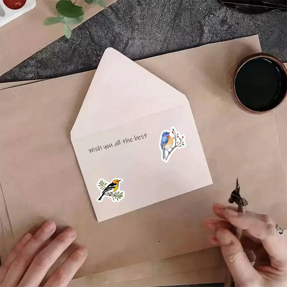 500PCS Beautiful Bird Roll Stickers Phone Scrapbook Envelope Gift Water Cup Guitar Skateboard Notebook Waterproof Decorative