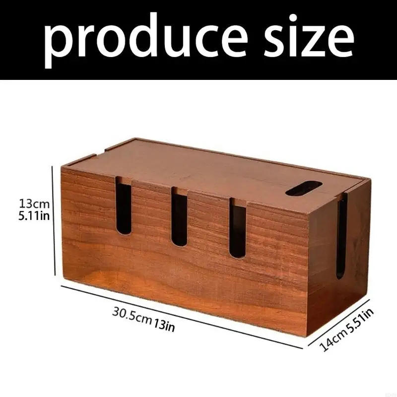 Elegante Kabelbox aus Holz, die unordentliche Kabel abdeckt und gleichzeitig Erscheinungsbild in jedem Raum verbessert B03E – Detail 6