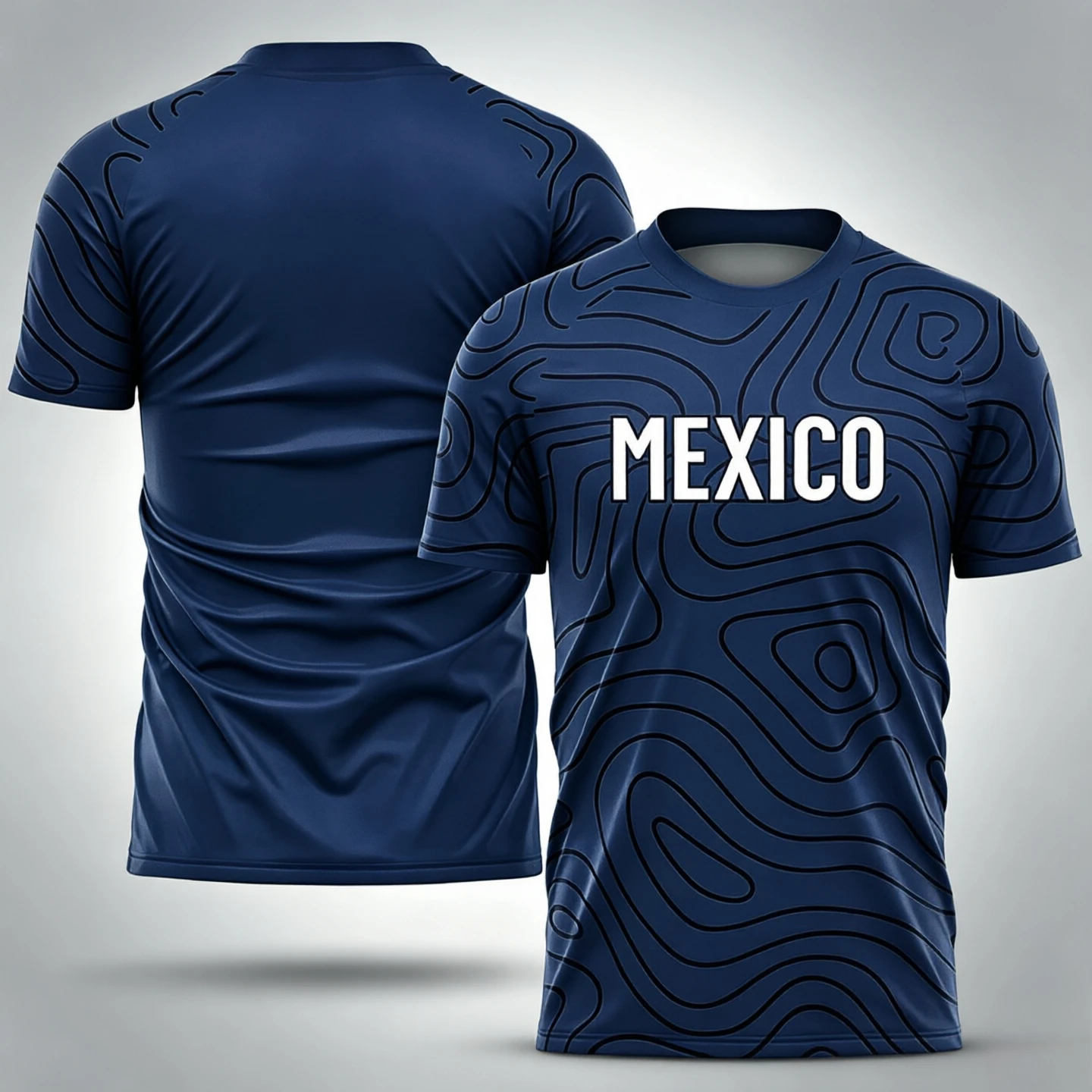 Men's Polyester Sports T-shirt Mexico Letter Graphic Breathable Athletic Top