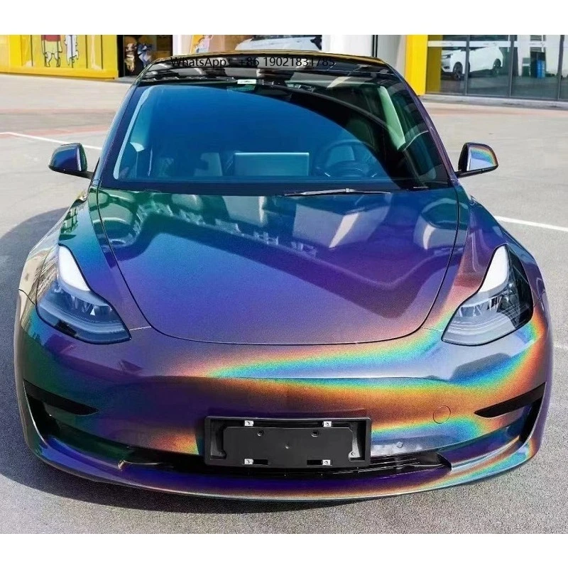 TPU Magic Flame Brilliant Grey High Stretch TPU Vinyl Car Packaging Sticker Car Packaging Vinyl Wholesale TPU Latest Rainbow Car