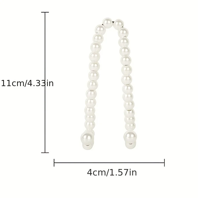 2pcs Car Rear Seat Hook White Pearl Hanger Hook Half Open Design Auto Hook Stainless Steel Seat Headrest Hooks Car Accessorie