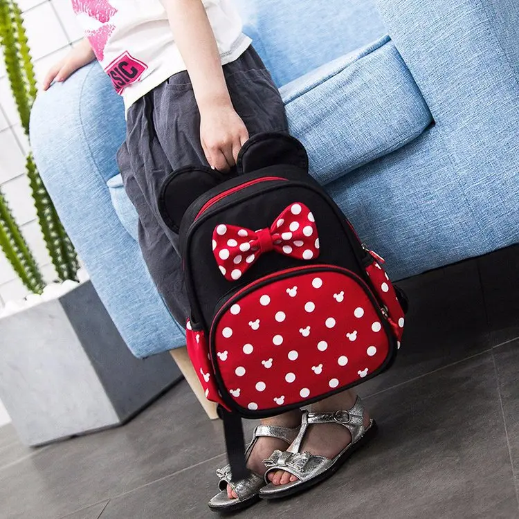 Disney backpack double shoulder kindergarten cute mickey mouse little cartoon boy girl children backpacks