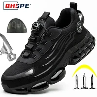 Chaussures de sécurité pour hommes, bottes de Protection élastiques, chaussures décontractées à la mode, respirantes, Protection contre les odeurs, chaussures de travail pour hommes 1