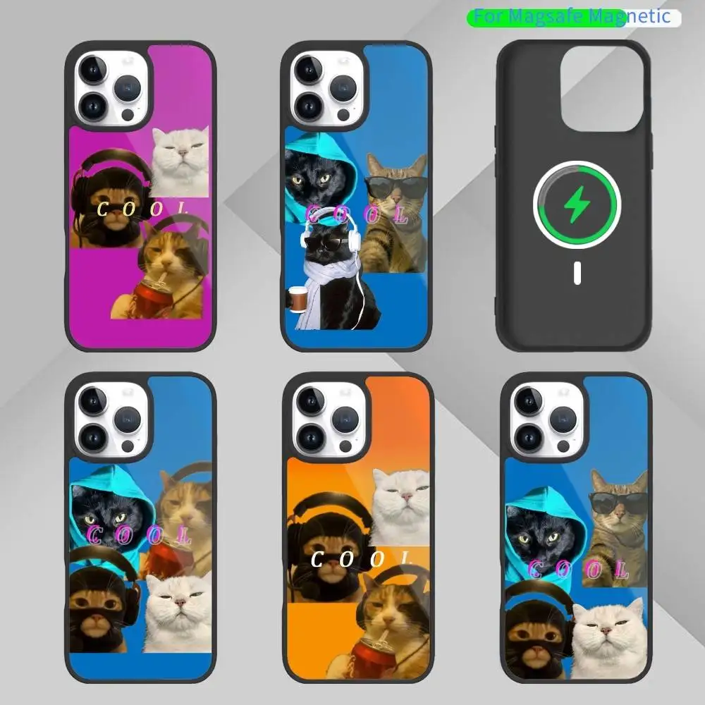 

Cool Funny C-Cat Phone Case For iPhone17,16,15,14,13 Plus,Pro Max Magnetic For Magsafe Wireless Charging
