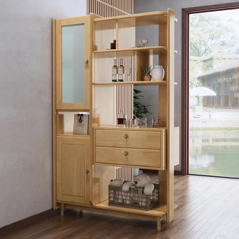 

Solid wood room, hall cabinet, wine modern Nordic Chinese living room, entrance shoe cabinet, partition cabine