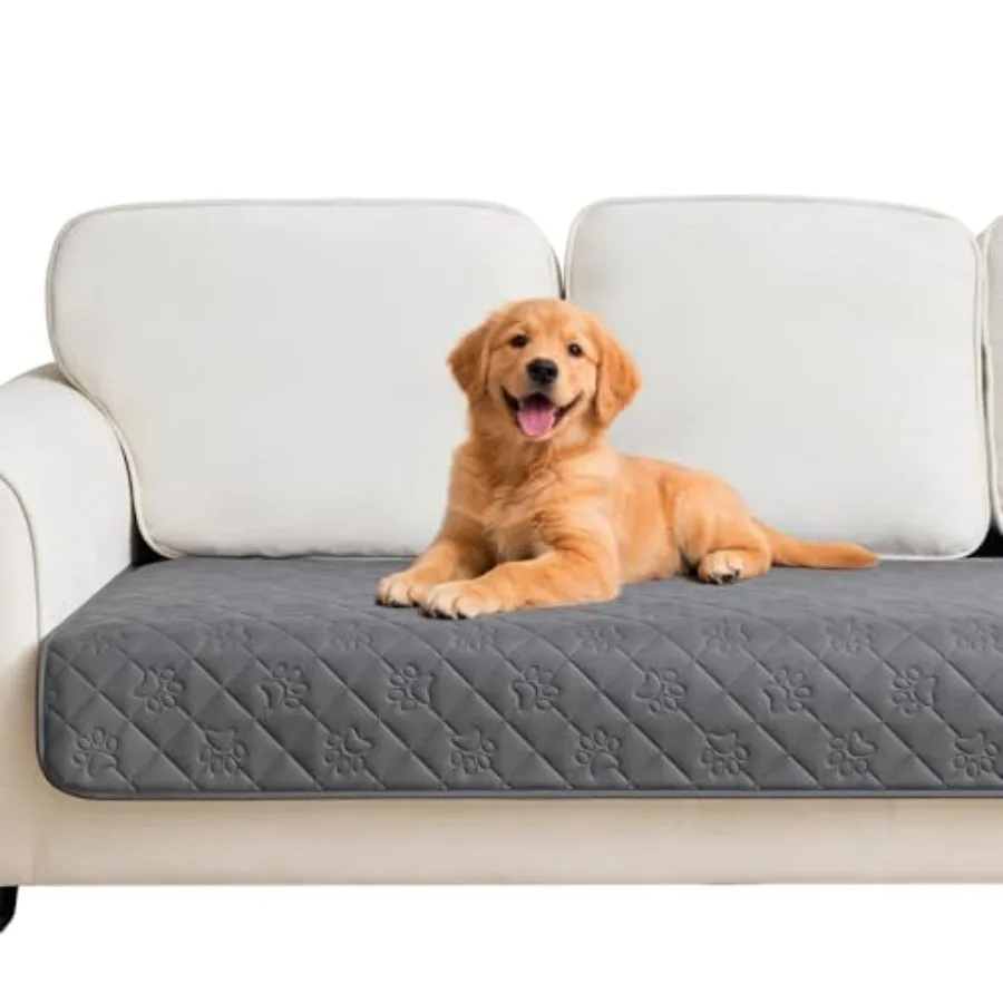 

Waterproof Couch Cover for Dogs, Pee Proof Pet Blanket, Paw Print Quilted, Pet Hair Resistant, Scratch-Resistant, Washable Furn