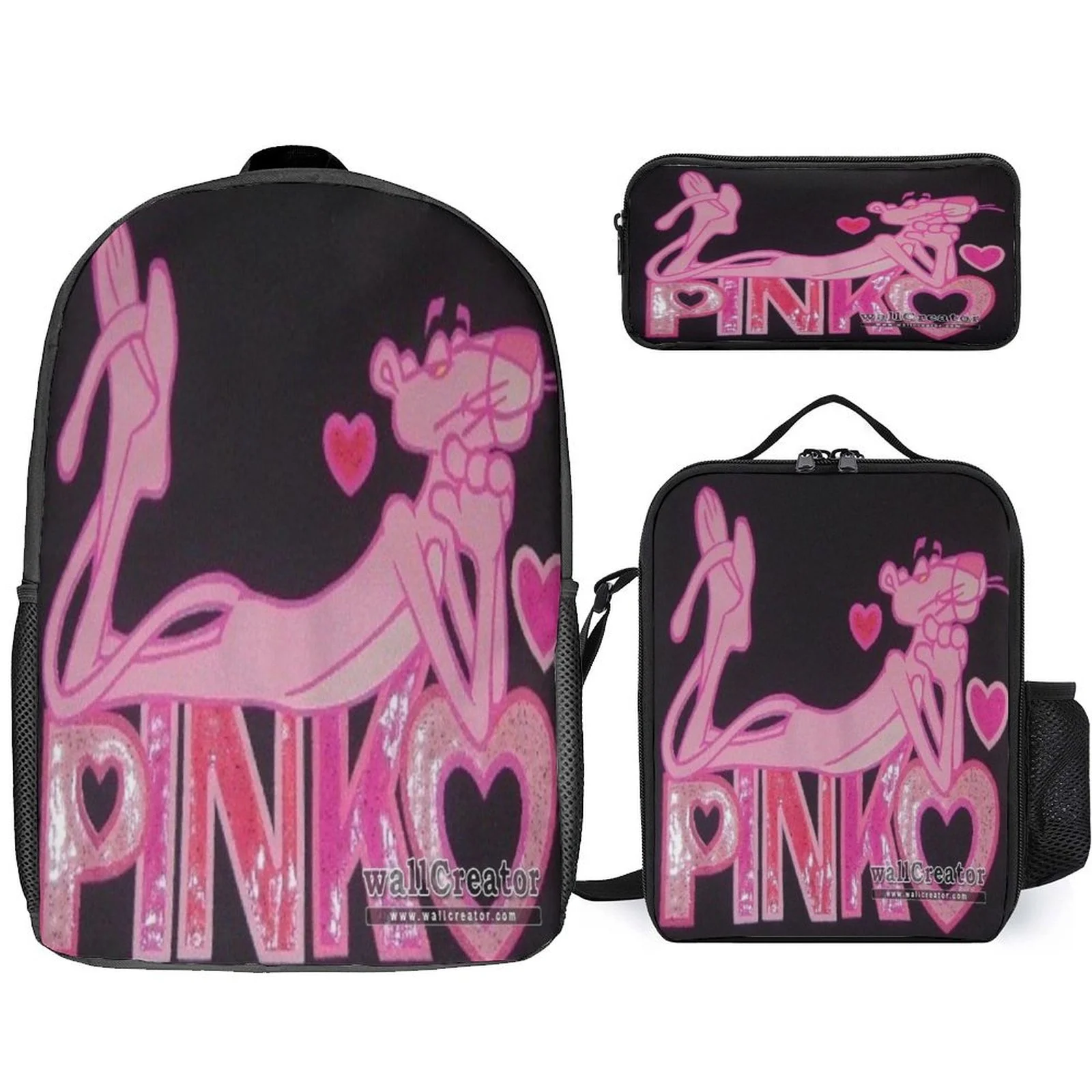 Детский рюкзак с розовой пантерой, новинка, рюкзак из 3 предметов, школьный рюкзак и легкая милая боковая сумка, пенал для студентов