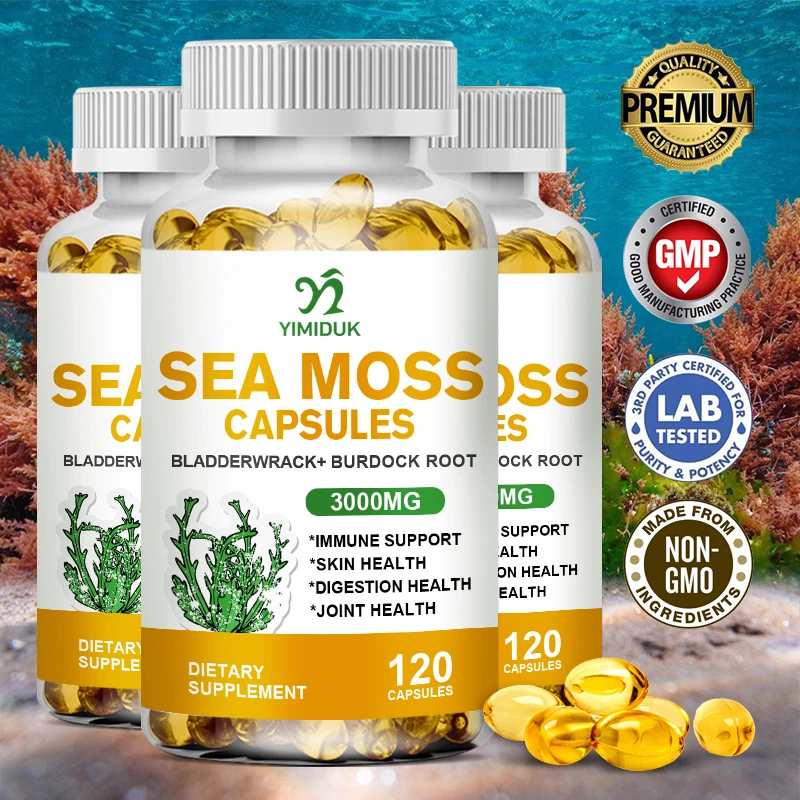 

Organic Sea Moss Capsule Beauty Anti-aging Skincare Detox Boost Immunity Clean the Intestines Supports Thyroid Health