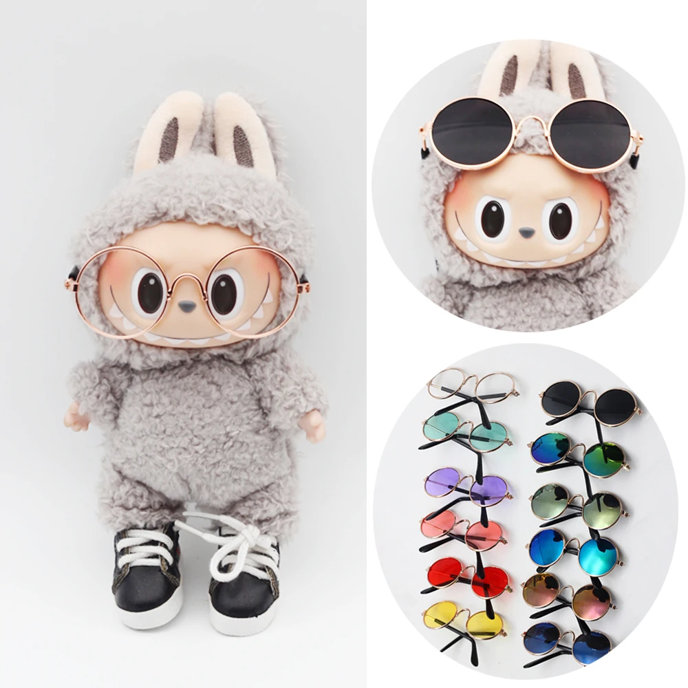 Cute Mini Plush Doll Clothes For Labubu Accessories for Kpop EXO Labubu Idol Dolls with 7-8cm Glasses
