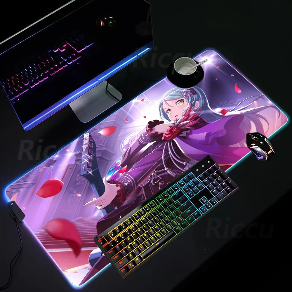 

BanG Dream Anime electronic sports mouse Pad High definition printing RGB Mouse Pad Desktop Larges gaming accessories mouse pad