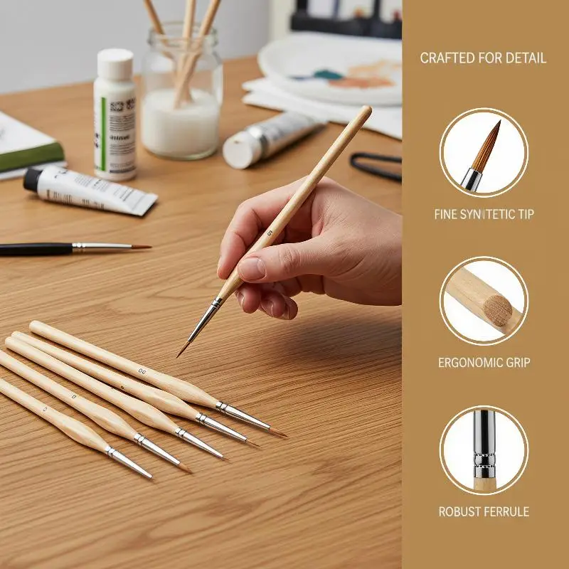 11Pcs Triangle‑Handle Detail Micro Paint Brush Set, Precision Art Brushes for Acrylic Oil Model Digital Painting