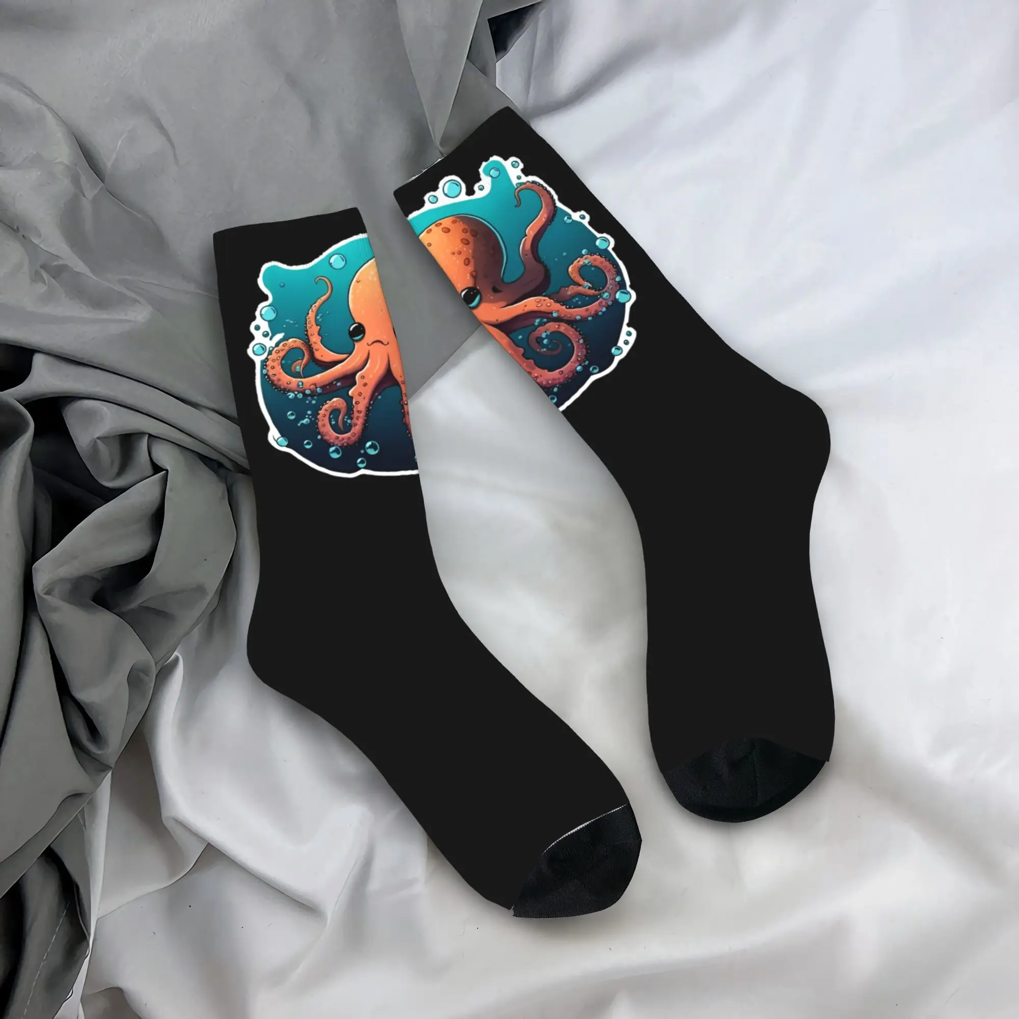 

Octopus Orange Stockings Design Korean Socks Autumn Non Skid Socks Men Running Comfortable Socks
