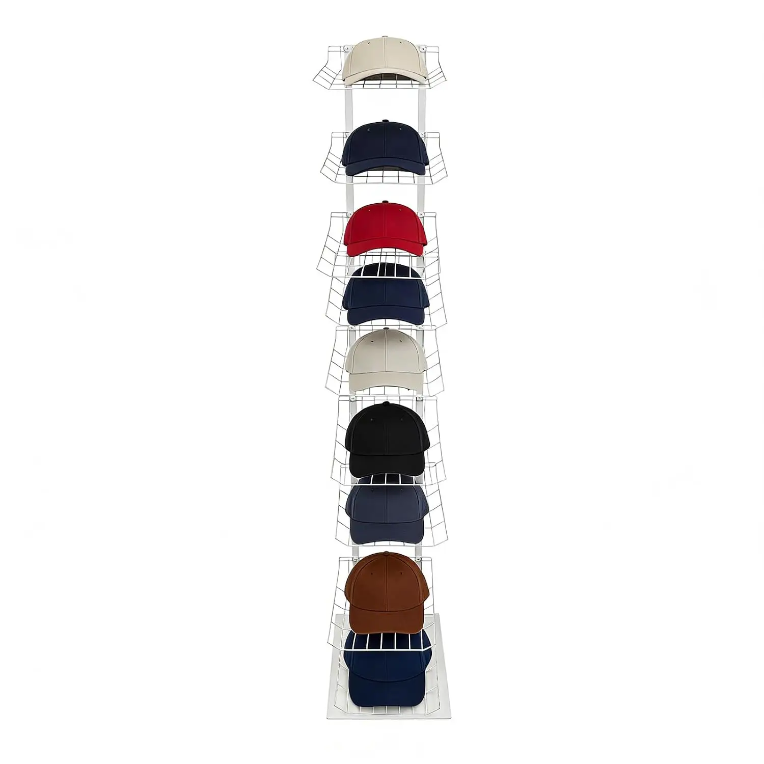 Hat Display Stand, 9 Tier Floor-Standing Hat Rack Retail Hat Organizer Stand Holds Up to 70 Hats, Commercial Retail, Customized