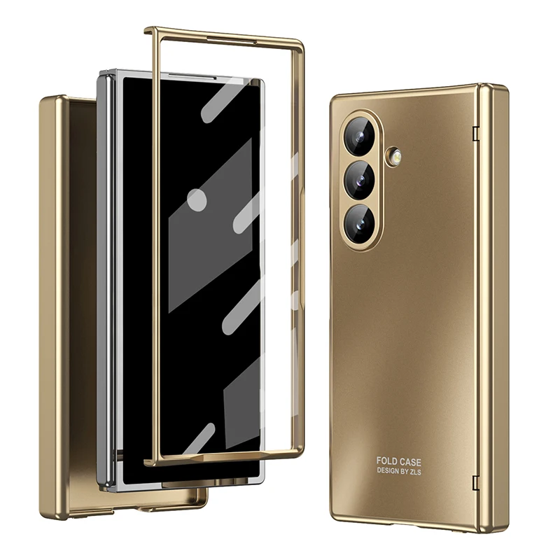 

Чехол для Samsung Galaxy Z Fold 7, 6, 5, 4, 3, 360 ° Все включено Однотонный противоударный чехол для мобильного телефона с гальваническим шарниром