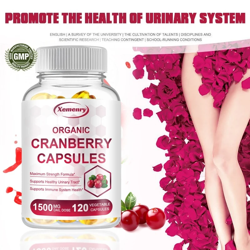 

Cranberry Capsules - Urinary Tract Health, Bladder Support, UTI Defense, Natural Cleansing & Detox