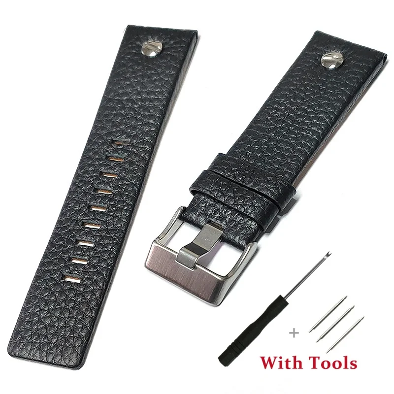 22mm 24mm 26mm 28mm 30mm 32mm High Quality Lychee-patterned Cowhide Leather Watch Strap for Universal Watch Bracelet Accessories